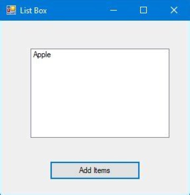 How do I add items to the ListBox in Visual Basic?