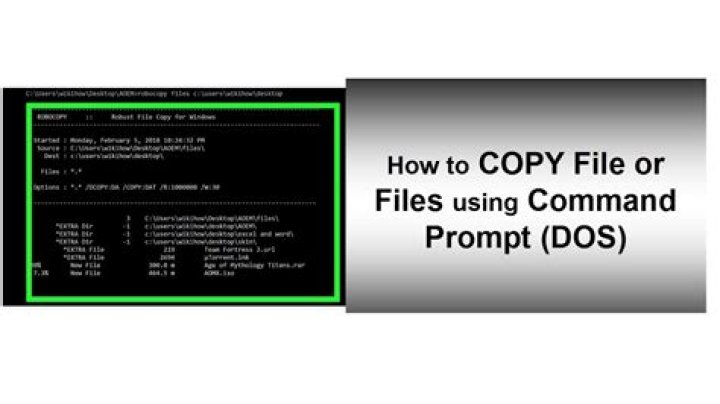How do I copy a file in DOS?