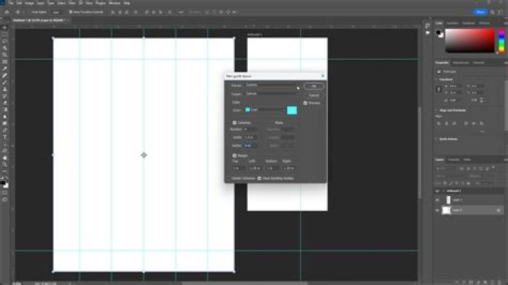 How do you create a page layout in Photoshop?