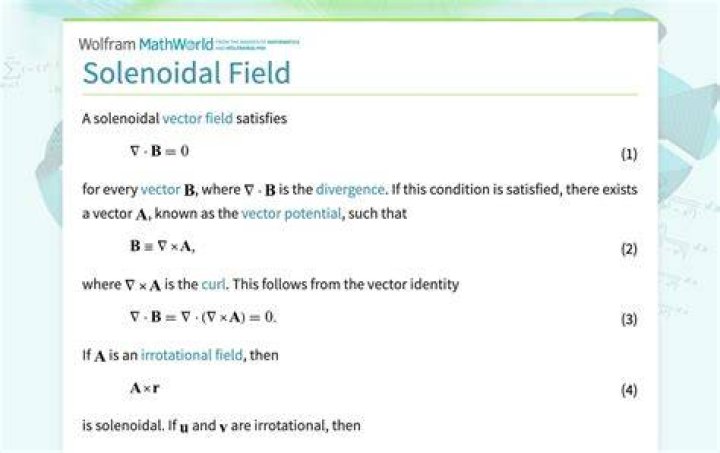 How do you know if a vector field is solenoidal?