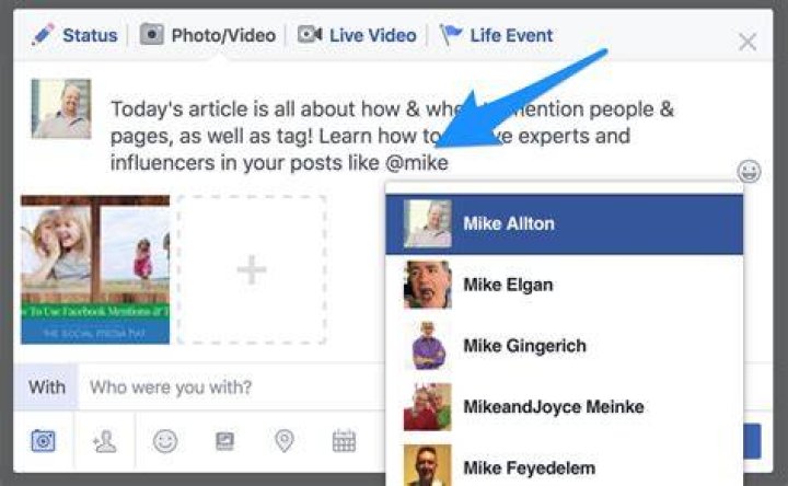 How do you mention someone on Facebook Live?