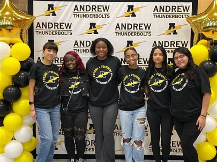 How many people go to Andrew High School?