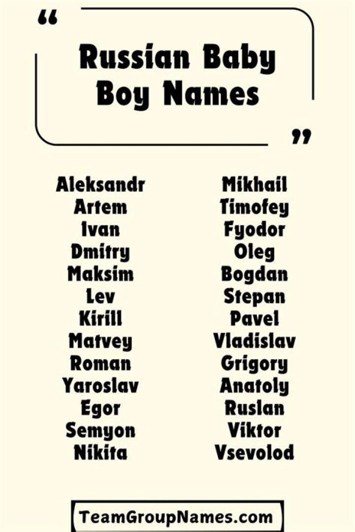 What are some cool Russian boy names?