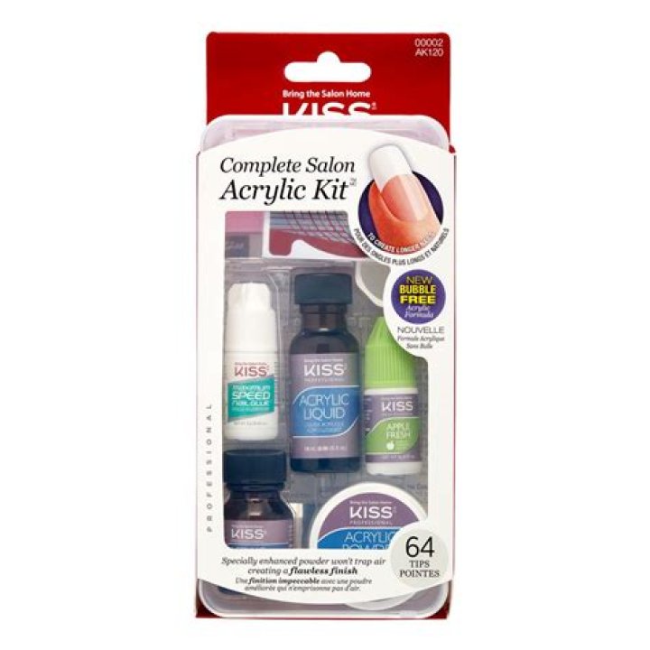 What comes in the kiss complete salon acrylic kit?