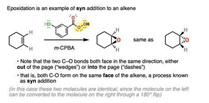 What does mCPBA do to cyclohexene?