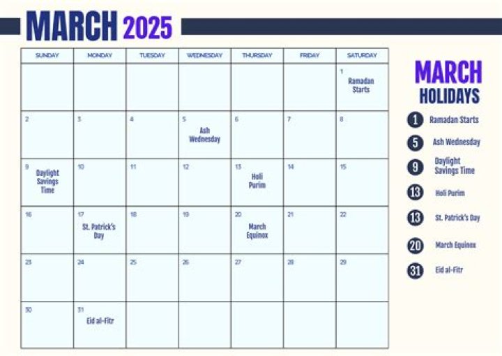 What holiday is in March in Canada?
