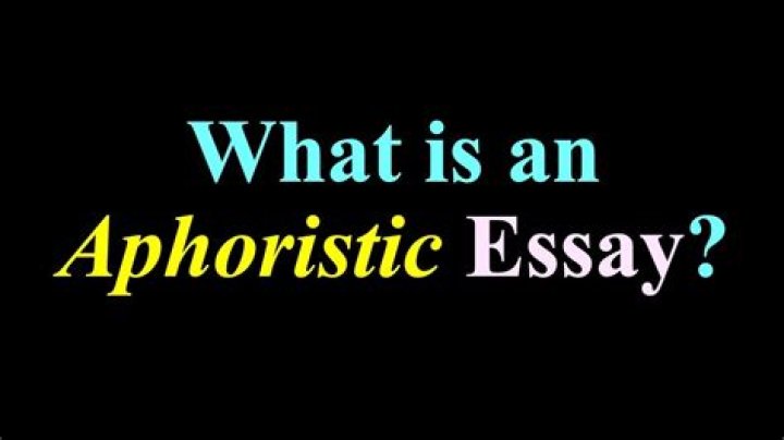 What is an aphoristic sentence?