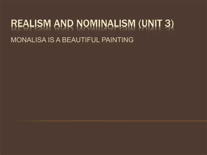 What is realism VS nominalism?