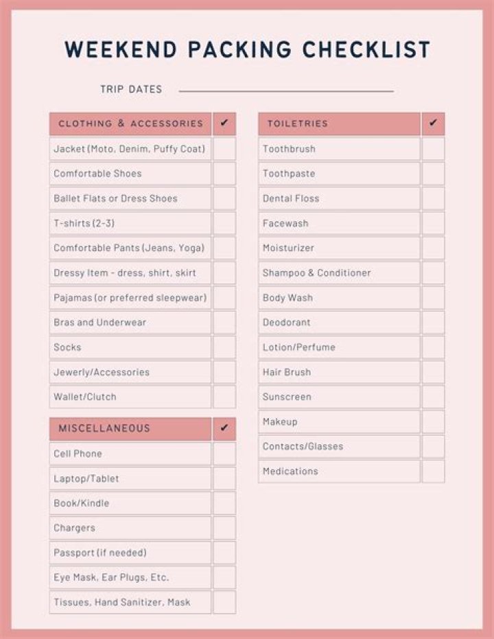 What should I pack for a family vacation?