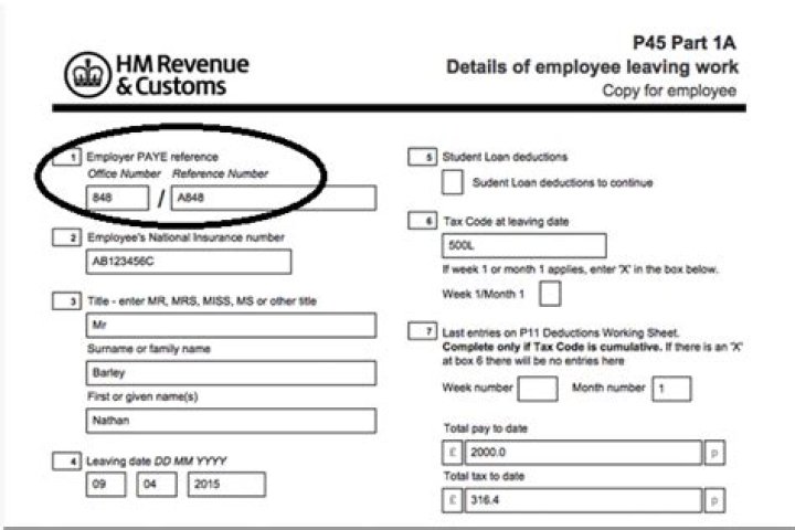 Where can I find my PAYE reference without payslip?