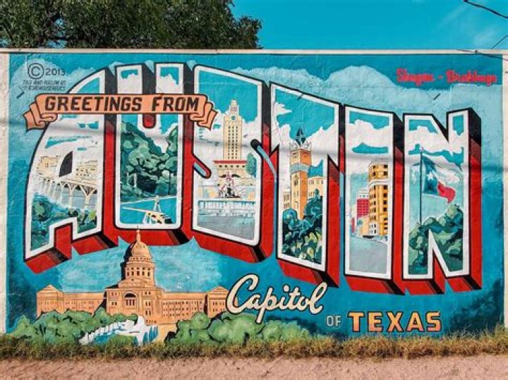 Where is the Austin postcard mural?