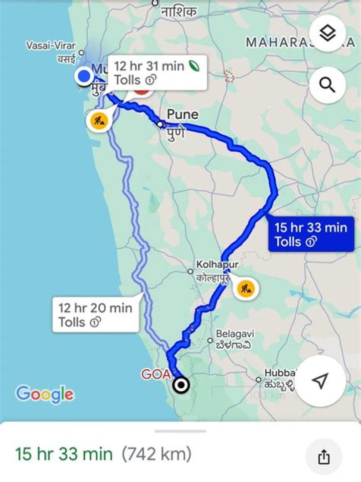 Which road is best from Mumbai to Goa?