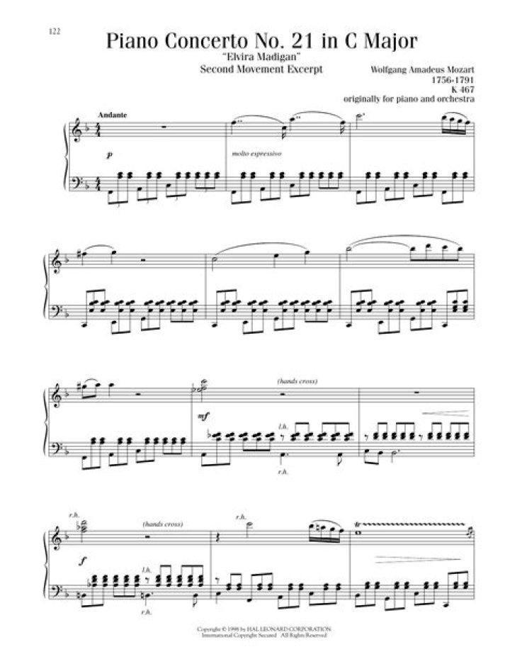 Who is the composer of Piano Concerto No 21 in C major K 467?