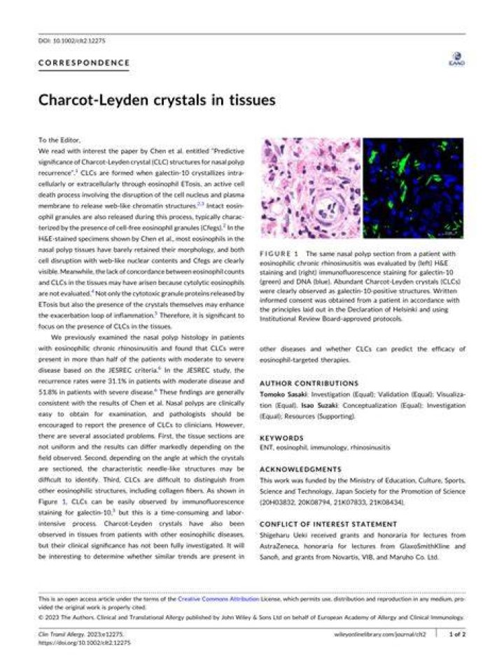 Why in the sputum Analyses there are eosinophils and Charcot-Leyden crystals?