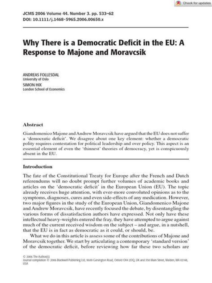 Why there is a democratic deficit?